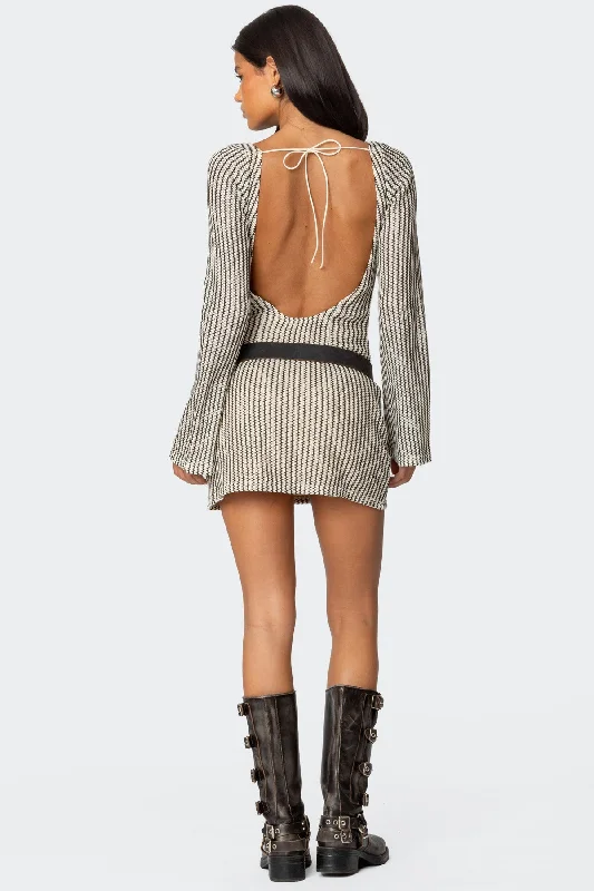 Mini dresses with button - down frontsBoat Neck Crochet Mini Dress