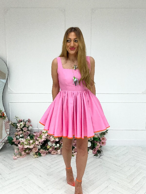 Mini dresses with patchwork designs for a unique styleSabrina Mini Dress In Pink