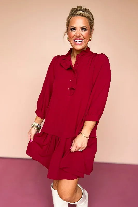 Mini dresses with off - the - shoulder stylesScarlet Ruffle Neck Drop Waist Dress