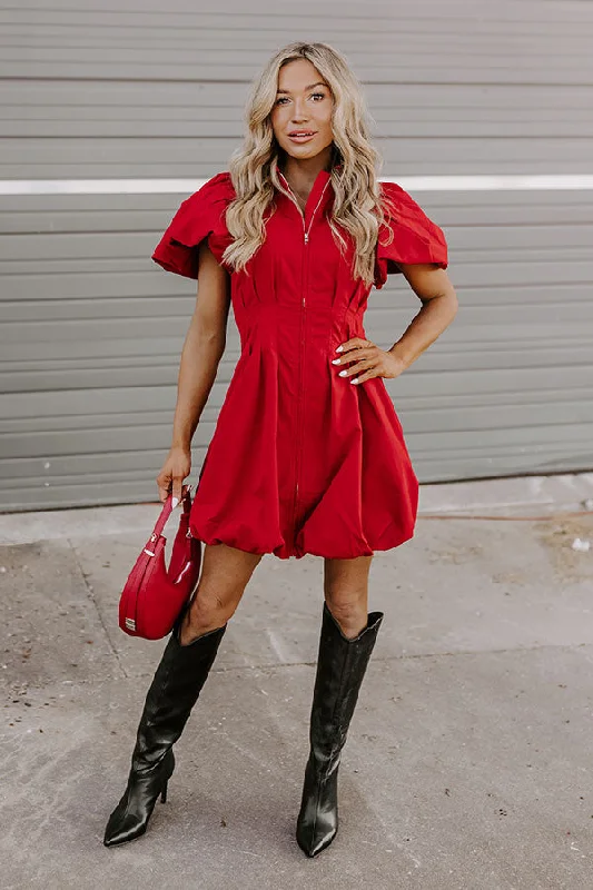 Mini dresses with cold - shoulder designsShe's Unforgettable Mini Dress in Red