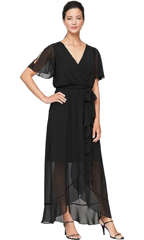 Wedding guest dresses with puff sleeves and knee - length hemsSLNY 9170657 - Sheer Sleeve Blouson Bodice Dress Wedding guest dresses with puff sleeves and knee - length hemsSLNY 9170657 - Sheer Sleeve Blouson Bodice Dress
