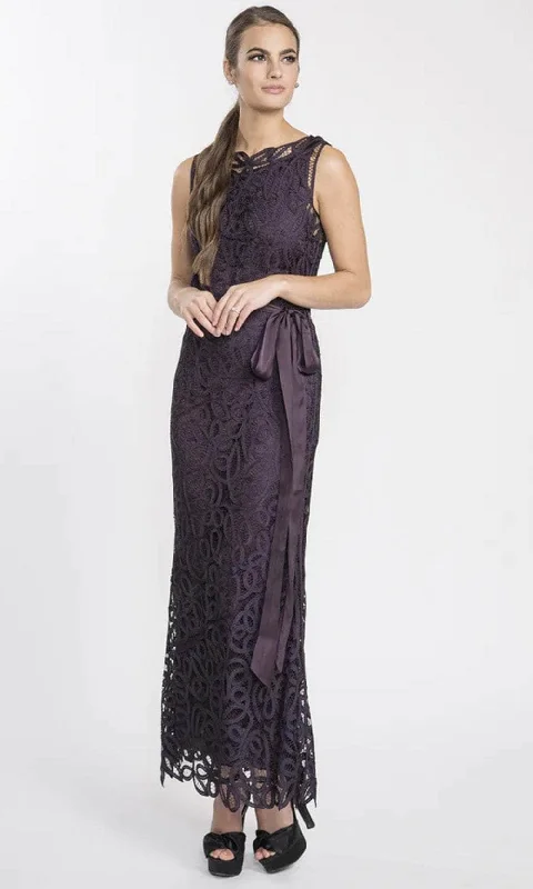 Wedding guest dresses with ruched bodices and spaghetti strapsSoulmates D1312 - Sleeveless Lace Bateau Neck Long Dress Wedding guest dresses with ruched bodices and spaghetti strapsSoulmates D1312 - Sleeveless Lace Bateau Neck Long Dress
