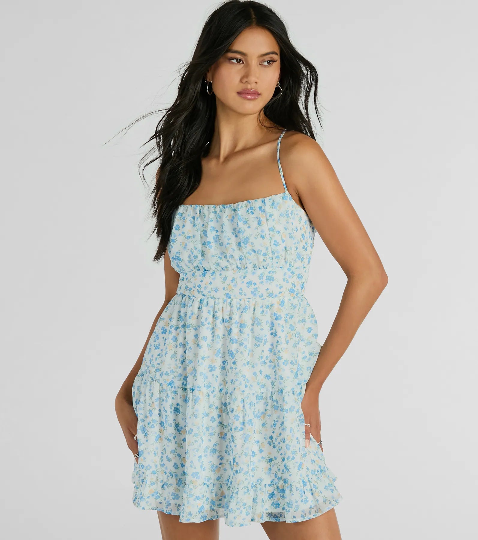 Denim mini dresses with distressed detailsSweeten Up Strappy Back Floral Chiffon Skater Dress Denim mini dresses with distressed detailsSweeten Up Strappy Back Floral Chiffon Skater Dress