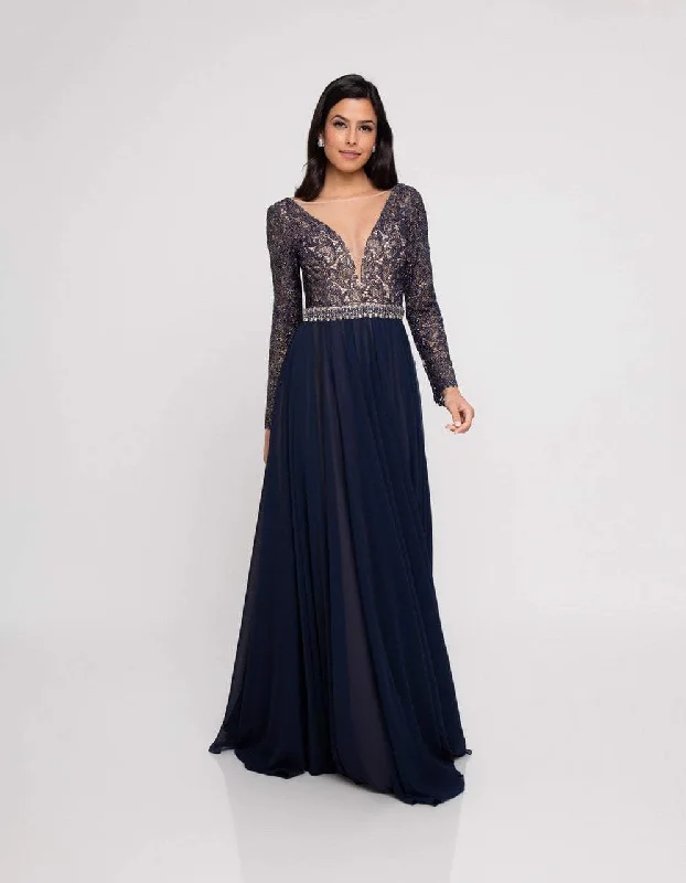 Wedding guest dresses with puff sleeves and knee - length hemsTerani Couture - 1812M6650 Lace Long Sleeved A-line Gown Wedding guest dresses with puff sleeves and knee - length hemsTerani Couture - 1812M6650 Lace Long Sleeved A-line Gown