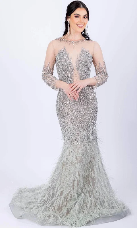 Asymmetric - hem wedding guest dresses in metallic huesTerani Couture 232GL1437 - Embroidered Mermaid Evening Dress Asymmetric - hem wedding guest dresses in metallic huesTerani Couture 232GL1437 - Embroidered Mermaid Evening Dress