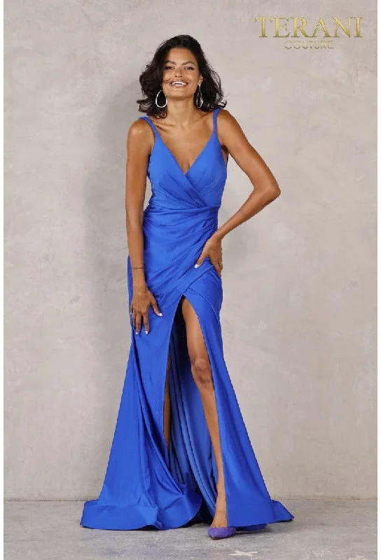 Wedding guest dresses with belted waists and knee - length skirtsTerani Couture 2111P4037 Sleeveless Long Prom Dress