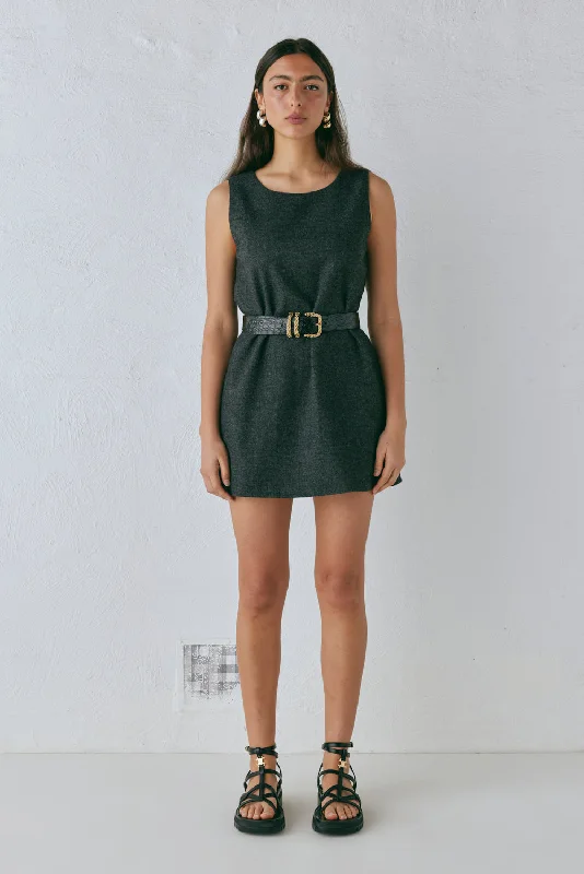 Mini dresses with criss - cross backs for a flirty lookVale Mini Dress Charcoal