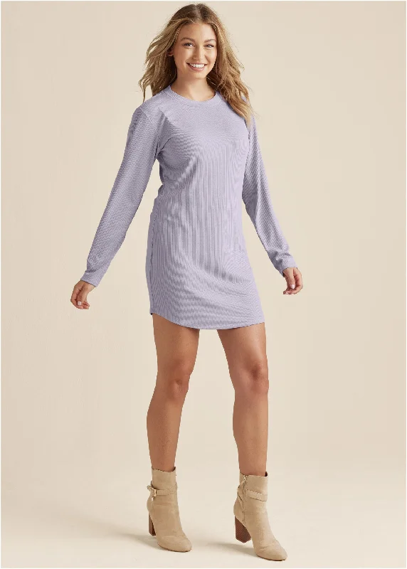 Animal print mini dresses for a bold statementRibbed T-Shirt Dress - Light Purple