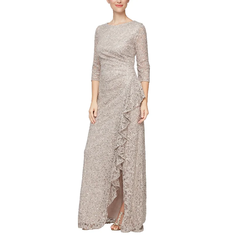 Maxi dresses with balloon sleeves for a vintage - inspired style Maxi dresses with balloon sleeves for a vintage - inspired style Alex Evenings 81122476 Long Mother of the Bride Ruffle Formal Dress