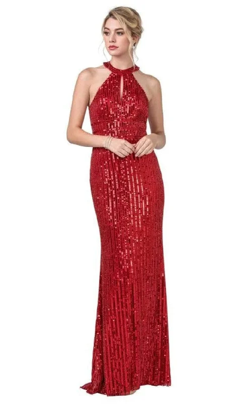 Formal dresses with pleated bodices and taffeta fabric for a traditional lookAspeed Design - L2391 Halter Sheath Sleeveless Dress