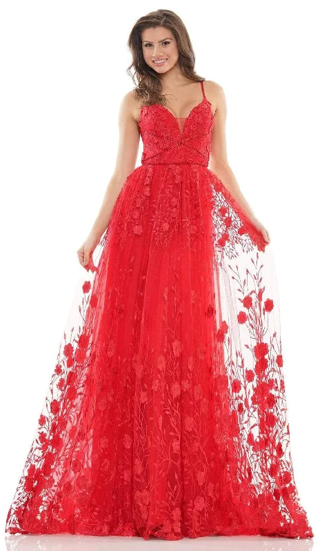 Prom dresses with geometric - cutout sleeves and flowing chiffon fabrics for a modern and airy lookColors Dress - 2726 Embroidered V-Neck A-Line Dress