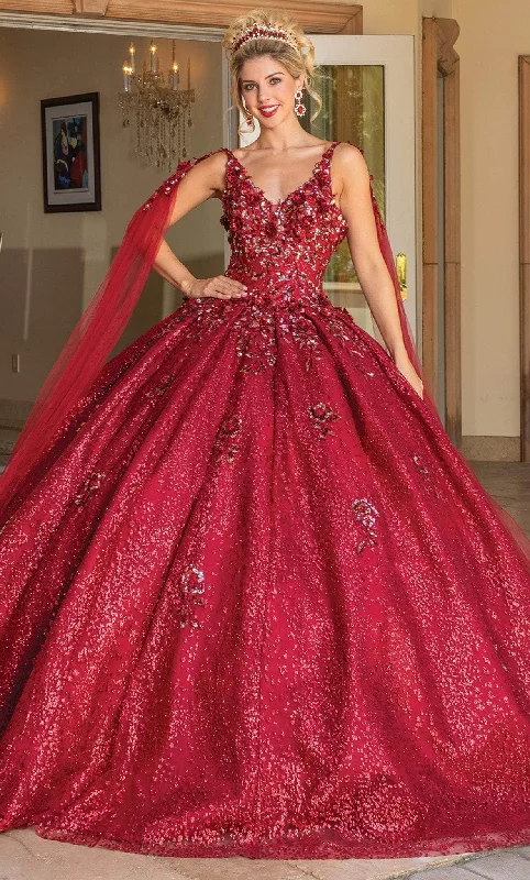 Prom dresses with illusion necklines and crystal embellishments for a formal affairDancing Queen 1764 - Embellished V-Neck Ballgown Prom dresses with illusion necklines and crystal embellishments for a formal affairDancing Queen 1764 - Embellished V-Neck Ballgown