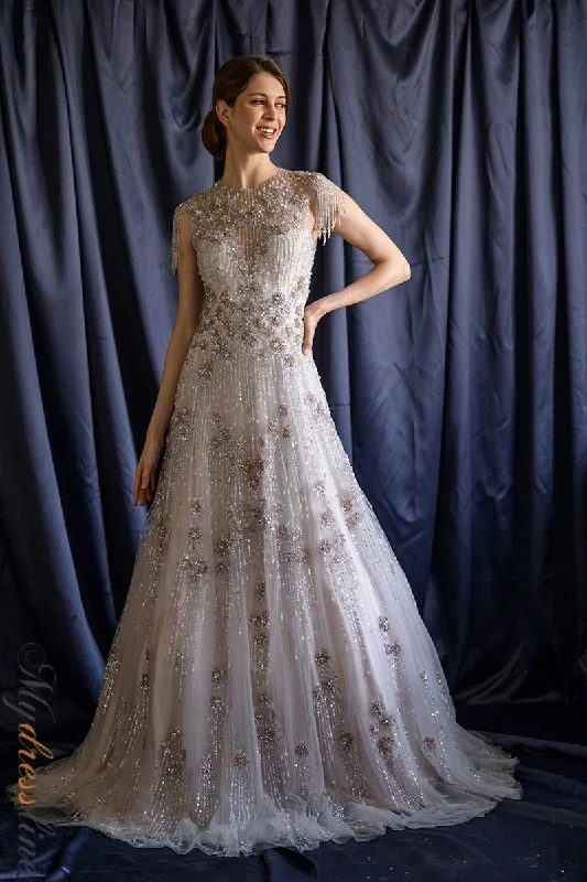 Formal dresses with one - shoulder ruffled straps and sequined bodices for a trendy and eye - catching lookDulce Celia CATELINA