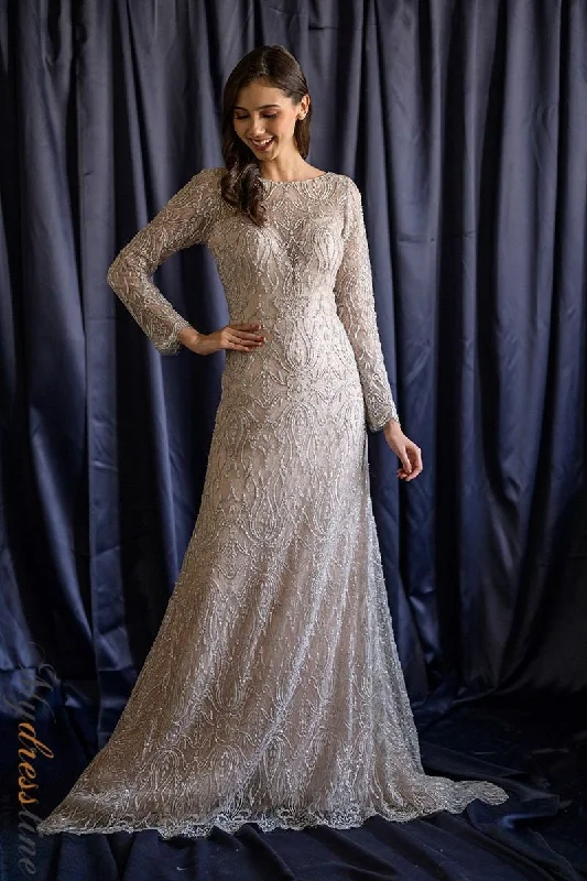 Formal dresses with tiered skirts and pearl embellishments for a luxurious feelDulce Celia MISCHA