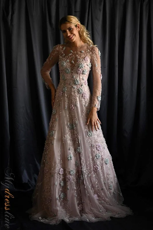 Prom dresses with keyhole backs and rhinestone - studded straps for a flirty lookDulce Celia YAGRINE