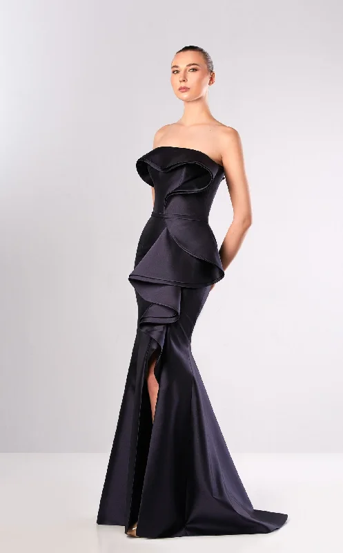 Prom dresses with geometric - cutout sleeves and flowing chiffon fabrics for a modern and airy lookEdward Arsouni Couture FW643 Dress