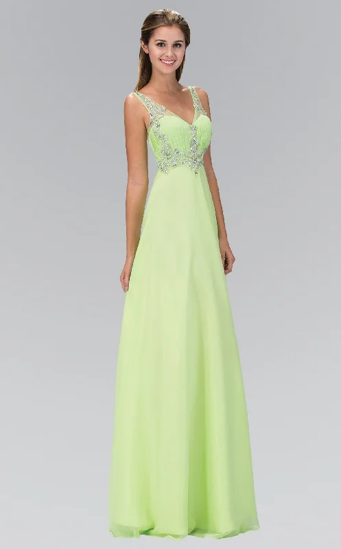 Prom dresses with one - shoulder designs and feather accents for a bold statementElizabeth K GL1073 Dress
