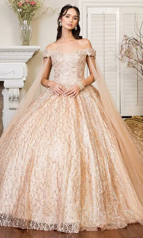 Prom dresses with side - slit pockets and solid - color fabrics for a practical and stylish formal lookElizabeth K - GL1926 Glitter Off Shoulder Ballgown Prom dresses with side - slit pockets and solid - color fabrics for a practical and stylish formal lookElizabeth K - GL1926 Glitter Off Shoulder Ballgown