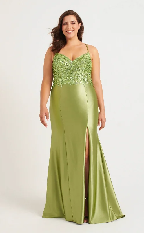 Prom dresses with keyhole backs and rhinestone - studded straps for a flirty lookFaviana 9563 Dress