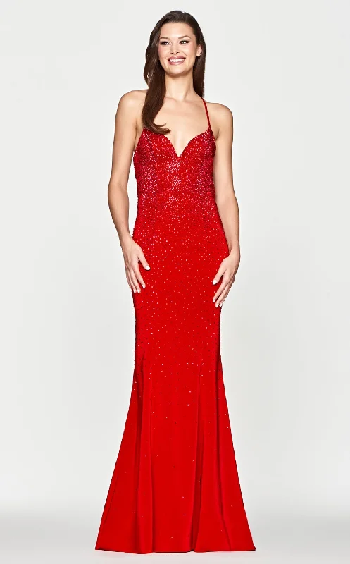 Prom dresses with one - shoulder designs and feather accents for a bold statementFaviana S10656 Dress