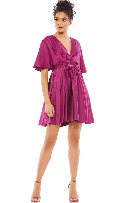 Cocktail dresses with a tassel - adorned belt and a sheath styleIeena Duggal 26605 - Kimono-Styled Short Dress