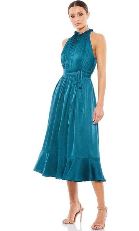 Short cocktail dresses in royal blue for a formal eventIeena Duggal 26633 - Sleeveless High Halter Short Dress