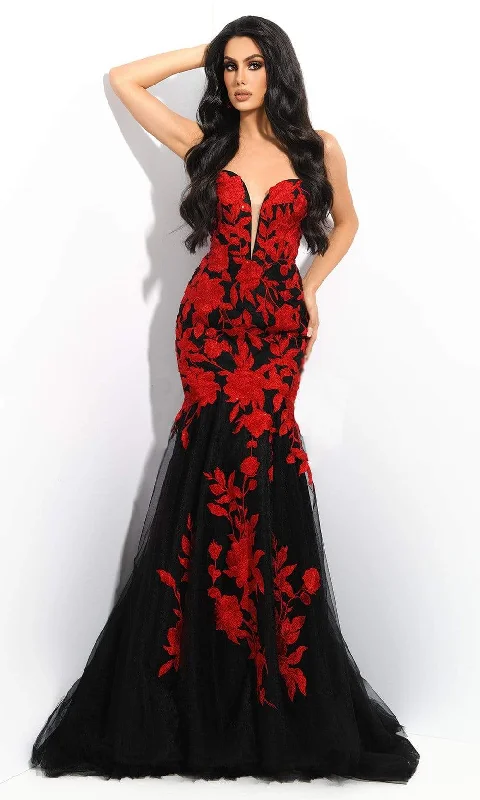 Formal dresses with off - the - shoulder sleeves and rhinestone accents for a sophisticated promJasz Couture - 7328 Strapless Plunging Sweetheart Trumpet Dress Formal dresses with off - the - shoulder sleeves and rhinestone accents for a sophisticated promJasz Couture - 7328 Strapless Plunging Sweetheart Trumpet Dress