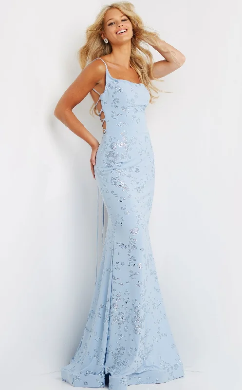 A - line formal dresses with beaded lace appliques for formal eventsJovani 06202 Dress