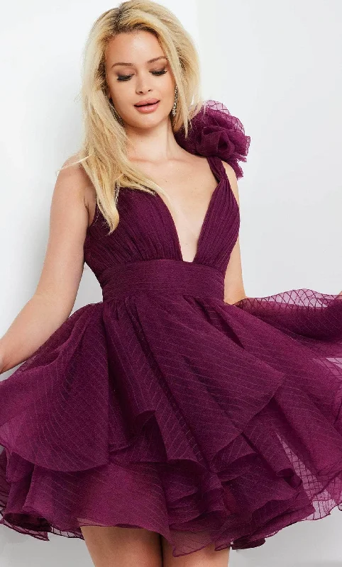 Cocktail dresses with cold - shoulder designs in a lightweight fabricJovani 22279 - Ruffle Shoulder After Prom Dress