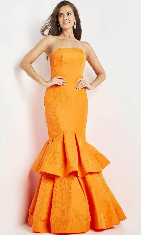 Formal dresses with geometric patterns and metallic accents for a modern formal affairJovani 22921 - Strapless Mermaid Evening Dress