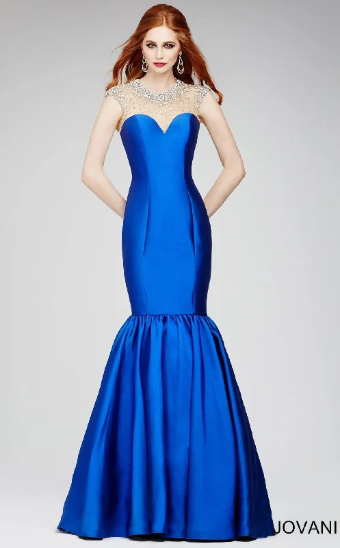 Formal dresses with fringe - trimmed sleeves and wrap - around styles for a bohemian - inspired formal eventJovani 29327BG Dress