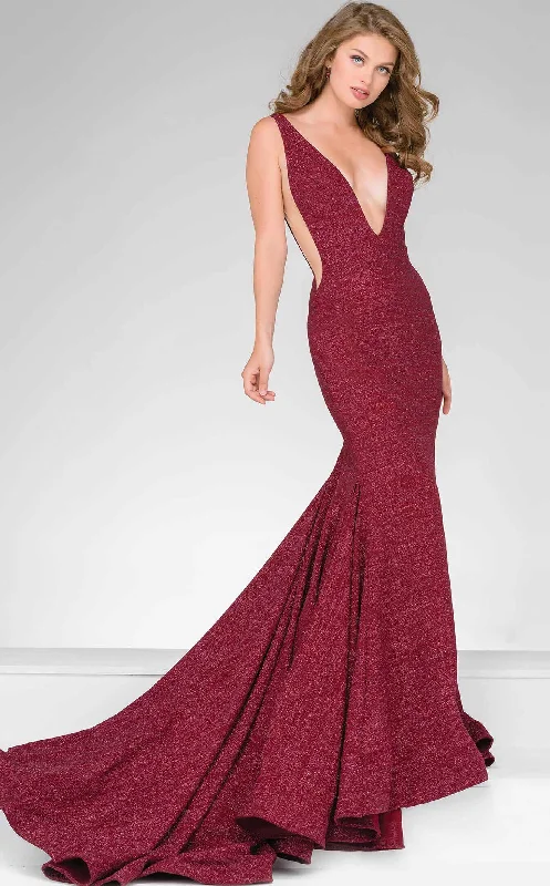 Formal dresses with one - shoulder ruffled straps and sequined bodices for a trendy and eye - catching lookJovani 47075 Dress