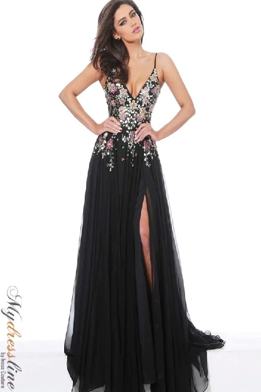 Formal dresses with pleated yokes and button - up fronts for a classic and refined lookJovani 67408