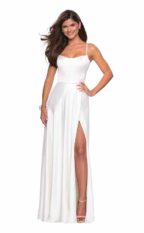 Prom dresses with pom - pom - decorated hems and cotton - blend fabrics for a playful and comfortable formal styleLa Femme 26977 Dress Prom dresses with pom - pom - decorated hems and cotton - blend fabrics for a playful and comfortable formal styleLa Femme 26977 Dress