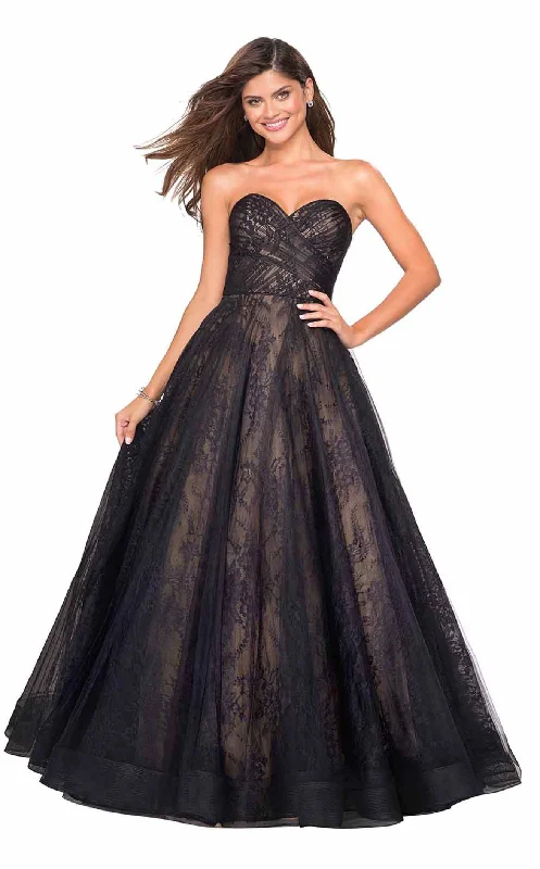 Prom dresses with gathered skirts and crystal - encrusted belts for a luxurious promLa Femme 27135 Dress Prom dresses with gathered skirts and crystal - encrusted belts for a luxurious promLa Femme 27135 Dress