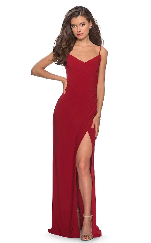 Formal dresses with asymmetric ruffled hems and high - low designs for a fashion - forward and dynamic appearanceLa Femme 28079 Dress Formal dresses with asymmetric ruffled hems and high - low designs for a fashion - forward and dynamic appearanceLa Femme 28079 Dress