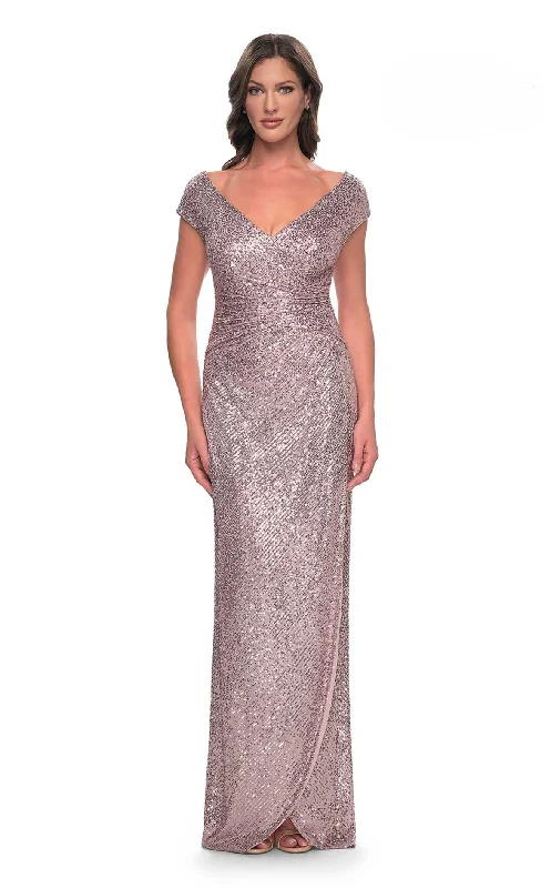 Prom dresses with illusion necklines and crystal embellishments for a formal affairLa Femme 30865 Dress Prom dresses with illusion necklines and crystal embellishments for a formal affairLa Femme 30865 Dress