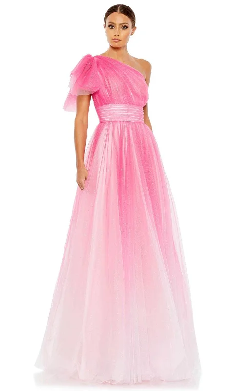 Formal dresses with tiered skirts and pearl embellishments for a luxurious feelMac Duggal 20377 - One-Shoulder Ombre Prom Dress