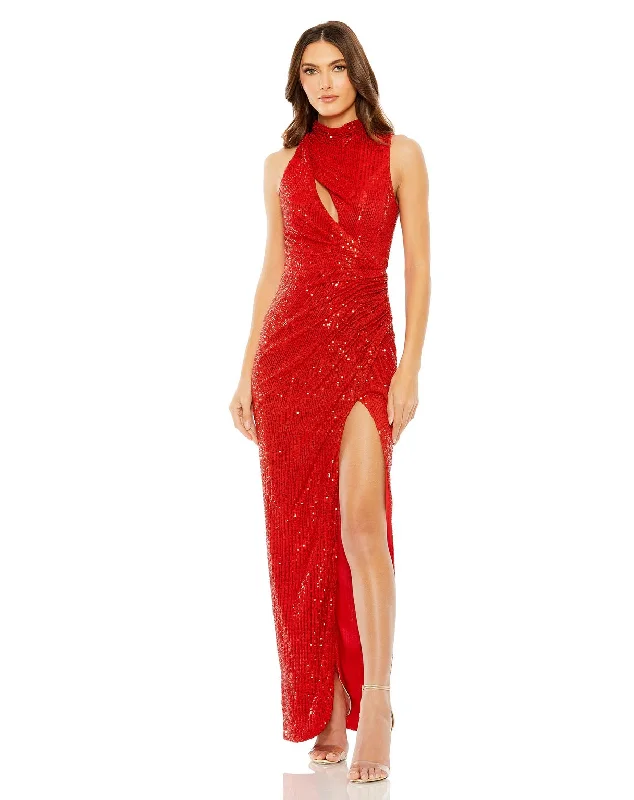 Maxi dresses with a V - neckline for a flattering and elongating shape Maxi dresses with a V - neckline for a flattering and elongating shape Mac Duggal 27183 Formal Long Sequin Evening Dress
