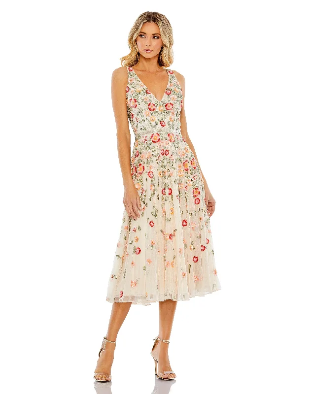 Cocktail dresses with a wrap - around style and a belted waistMac Duggal 5527 Short Sleeveless Cocktail Tea Length Dress
