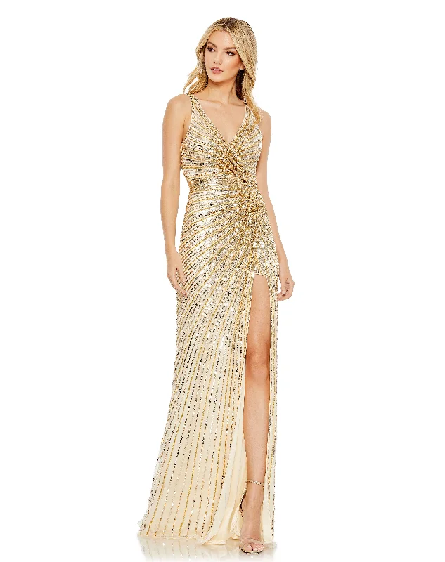 Leather maxi dresses for an edgy and bold appearance Leather maxi dresses for an edgy and bold appearance Mac Duggal 5685 Long Sequin Formal Fitted Prom Dress