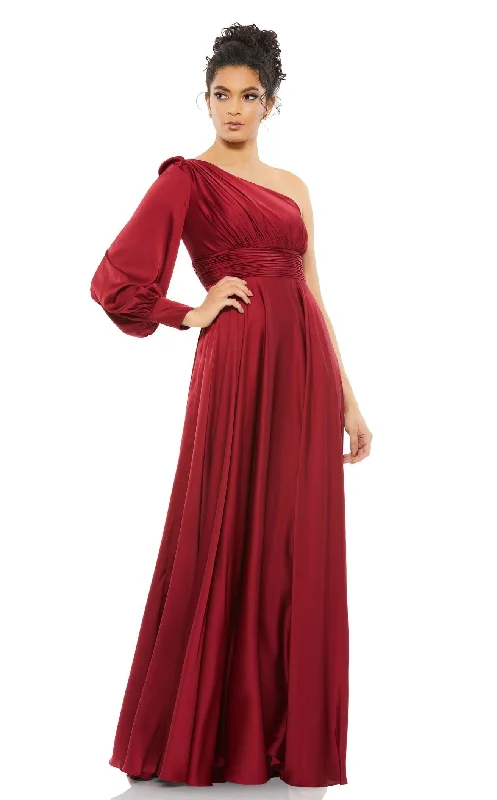 Formal dresses with cold - shoulder ruffled sleeves and floral prints for a romantic and trendy formal styleMac Duggal 67866 Dress