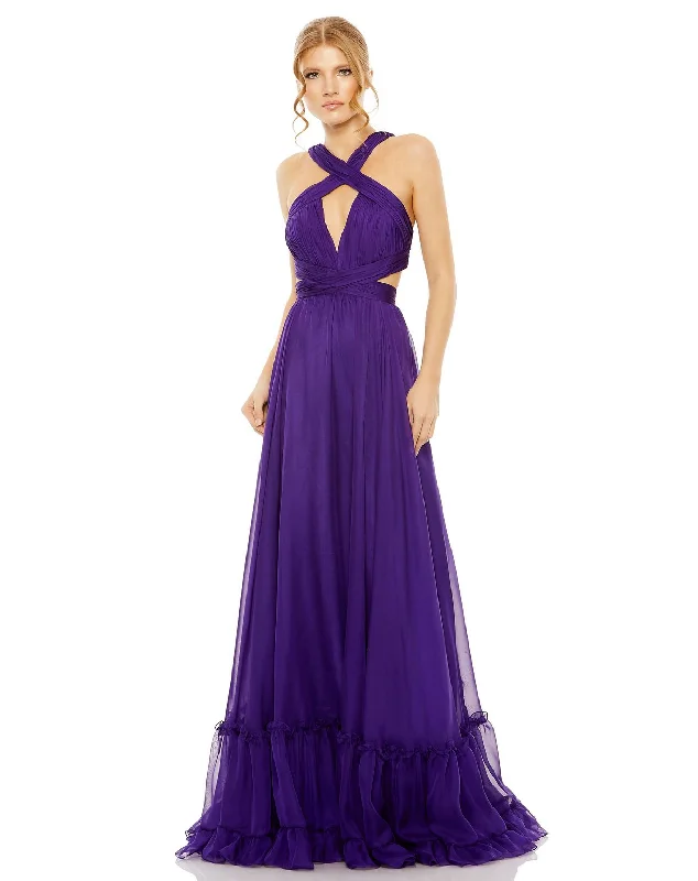 Sheer maxi dresses with lace overlays for a romantic touch Sheer maxi dresses with lace overlays for a romantic touch Mac Duggal 68474 Prom Tiered Long Formal Dress