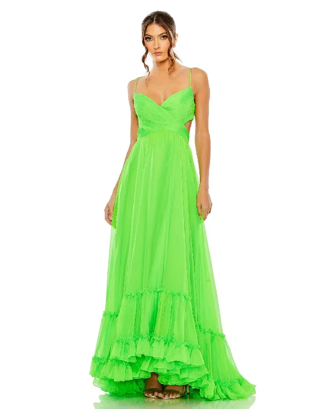 Maxi dresses with tassel accents for a fun and lively touch Maxi dresses with tassel accents for a fun and lively touch Mac Duggal 68477 Prom Tiered Ruffle Long Formal Dress