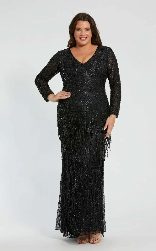 A - line formal dresses with beaded lace appliques for formal eventsMac Duggal Fabulouss 5947 Dress