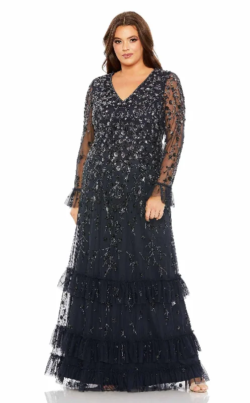 Formal dresses with tiered lace skirts and off - the - shoulder necklines for a feminine and elegant formal appearanceMac Duggal Fabulouss 9271 Dress