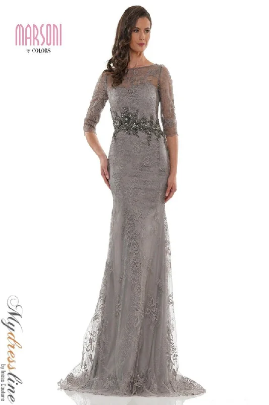 Formal dresses with embroidered panels and tulle overlays for a fairytale promMarsoni MV1127 Formal dresses with embroidered panels and tulle overlays for a fairytale promMarsoni MV1127