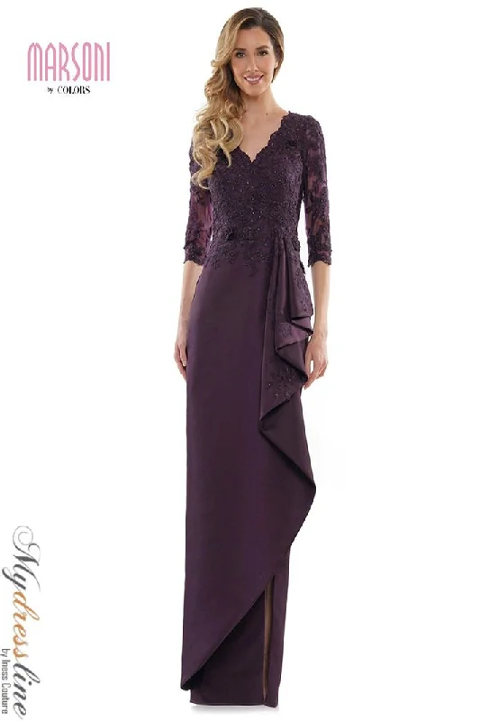 Sequined formal dresses with open backs for a sexy prom styleMarsoni MV1134