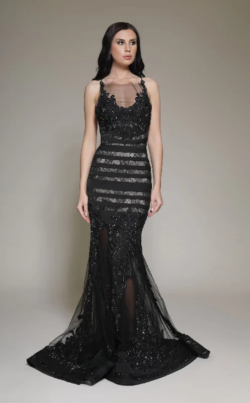 Formal dresses with button - front designs and tulle skirts for a charming prom styleModessa Couture M19003 Dress