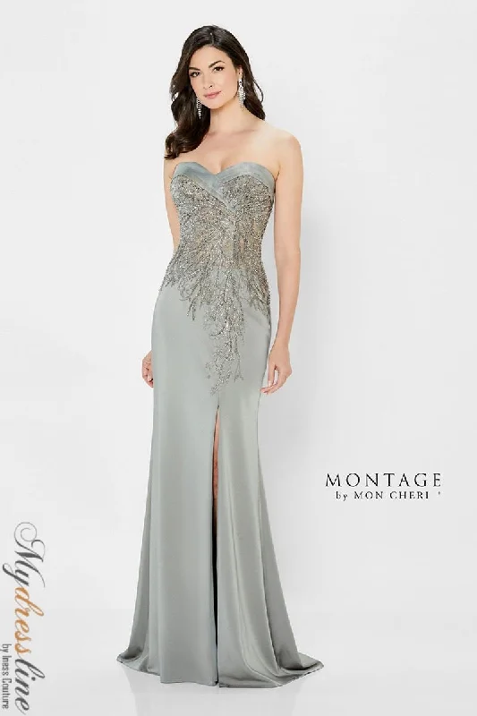 Formal dresses with wrap - around styles and beaded belts for a customized fitMon Cheri Montage 122909 Formal dresses with wrap - around styles and beaded belts for a customized fitMon Cheri Montage 122909
